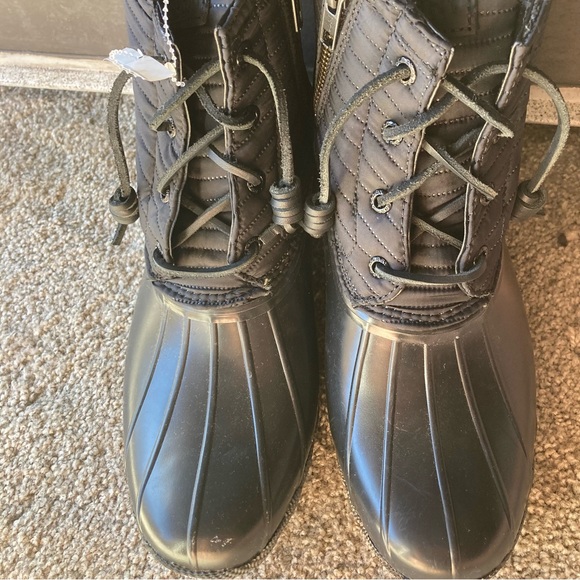 🆕🖤SPERRY BLACK WOMENS RAIN BOOTS - Picture 4 of 8